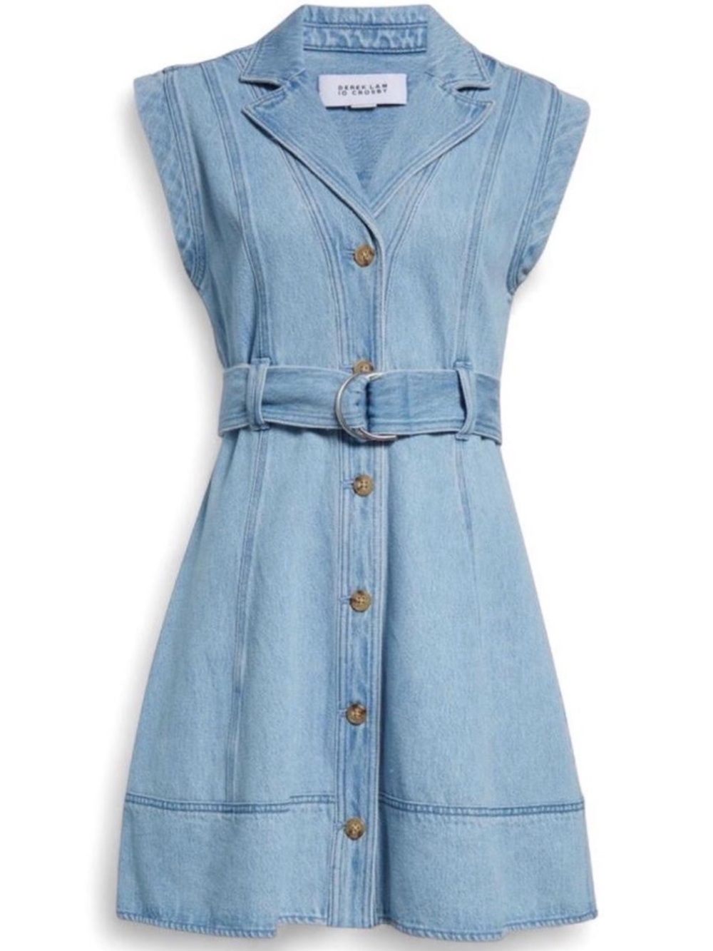 Derek Lam 10 Crosby Lya Belted
Sleeveless Denim Dress Sz 6 GUC - Picture 2 of 7